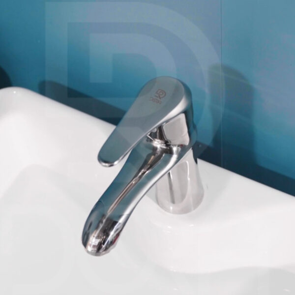 Vòi lavabo tròn tay mở nước bằng inox 304 đúc