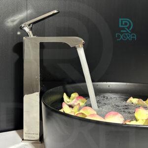 Vòi rửa mặt cao 3 tấc inox 304 mài bóng thủ công